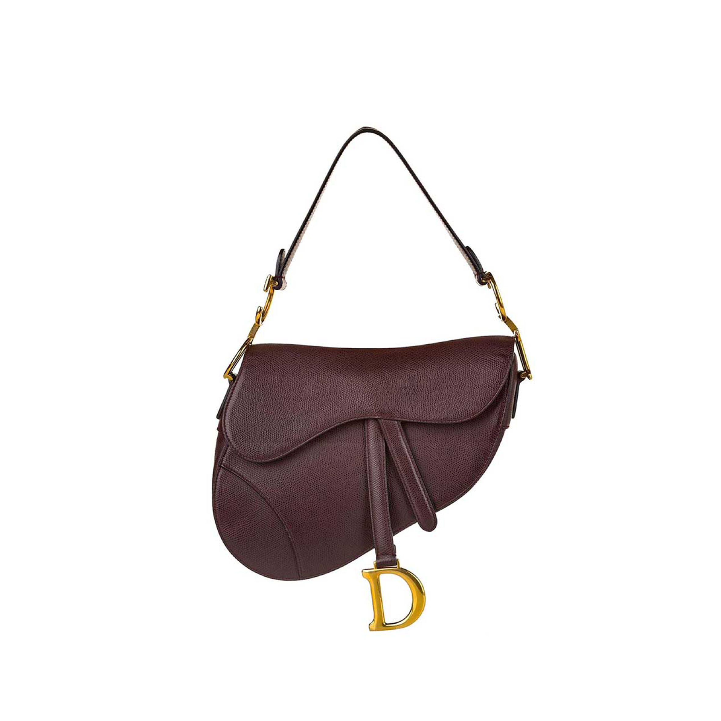D*or saddle large calfskin bordeaux (25.5*20*6.5cm)